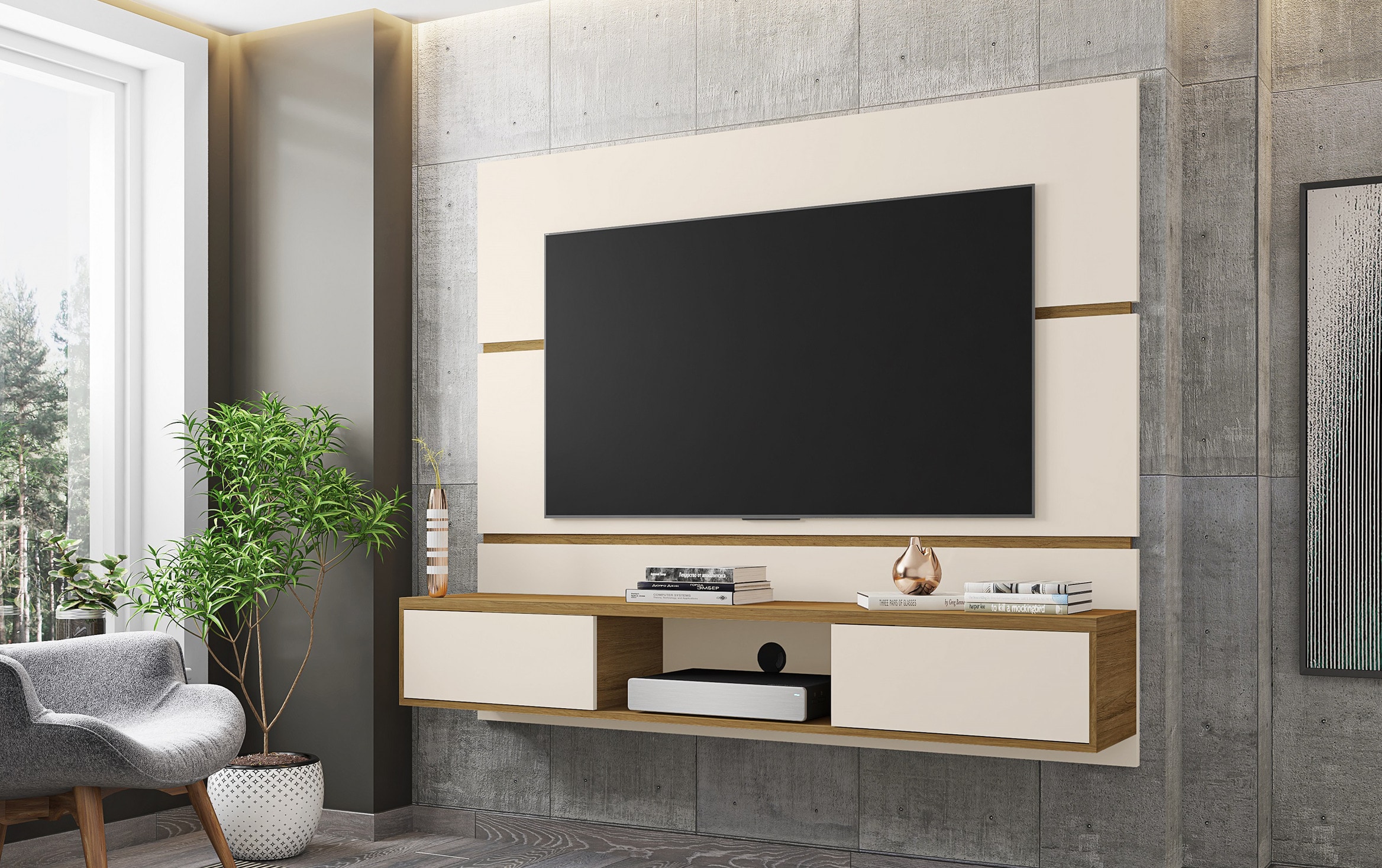 tv-stand on wall