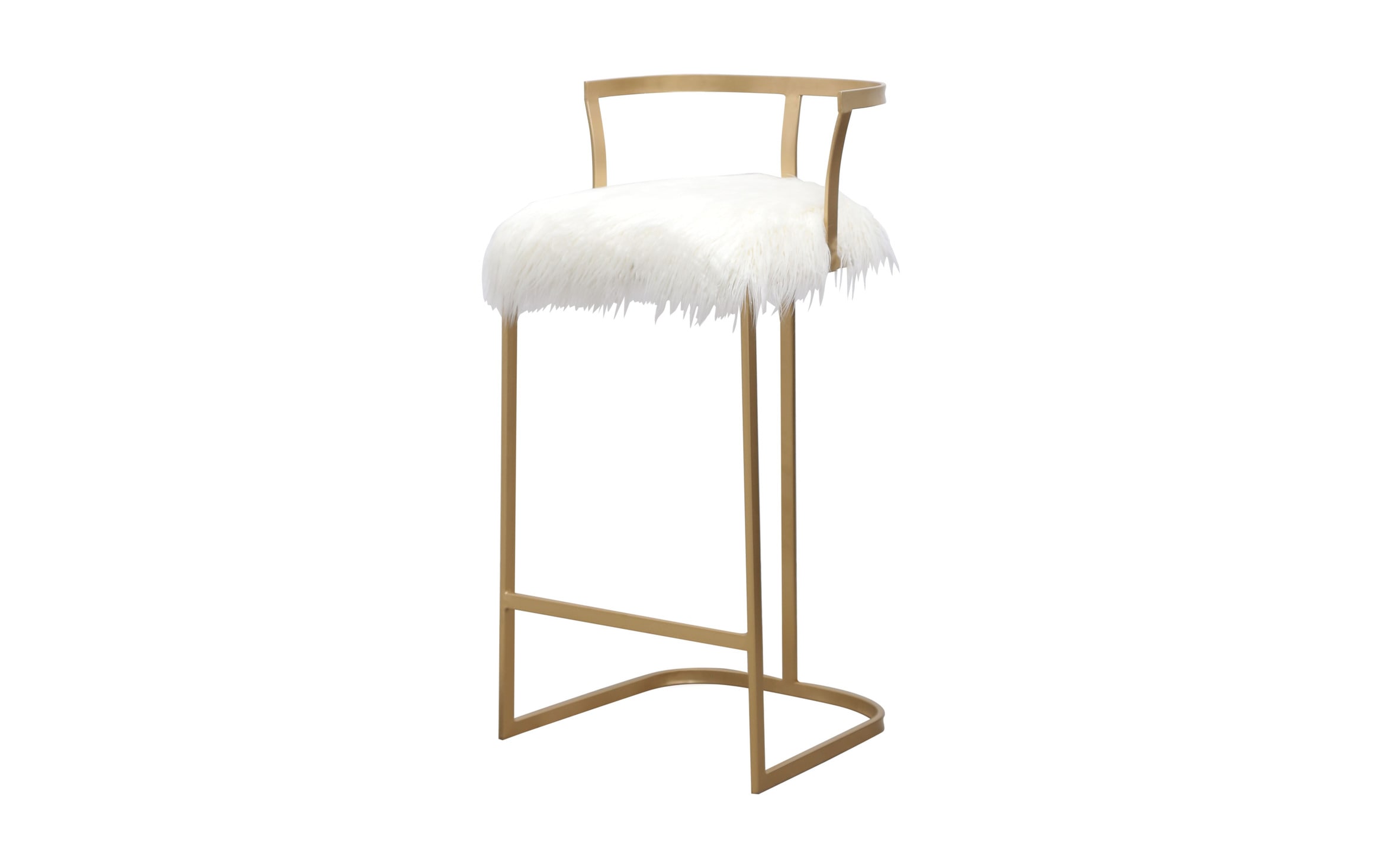 Zella White Faux Fur Bar Stool Bobs Discount Furniture