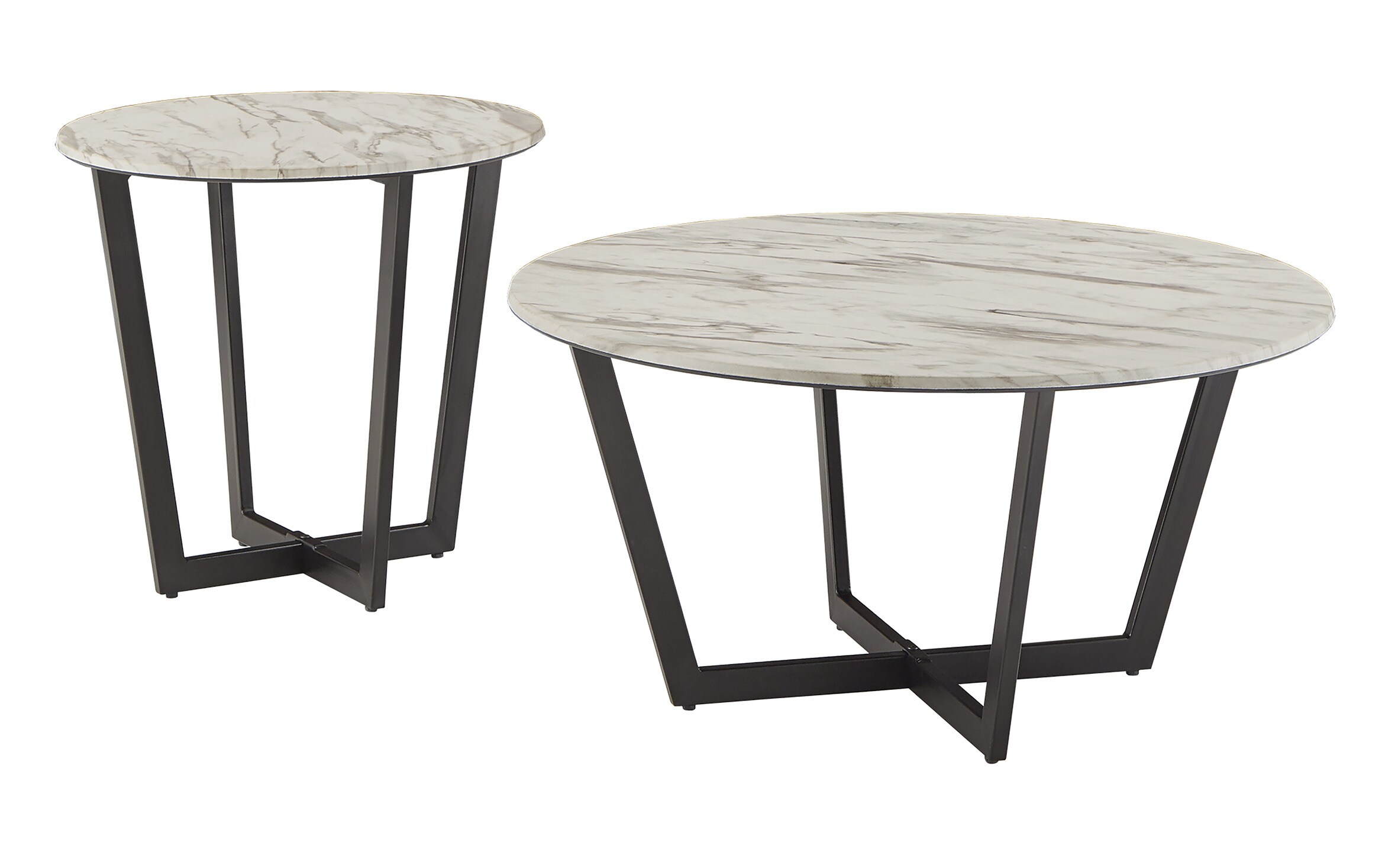 Marble Coffee Table Set : Fairhope 3 Pc Faux Marble Metal Coffee Table Set By Homelegance : Picket house furnishings caleb coffee table with marble top.