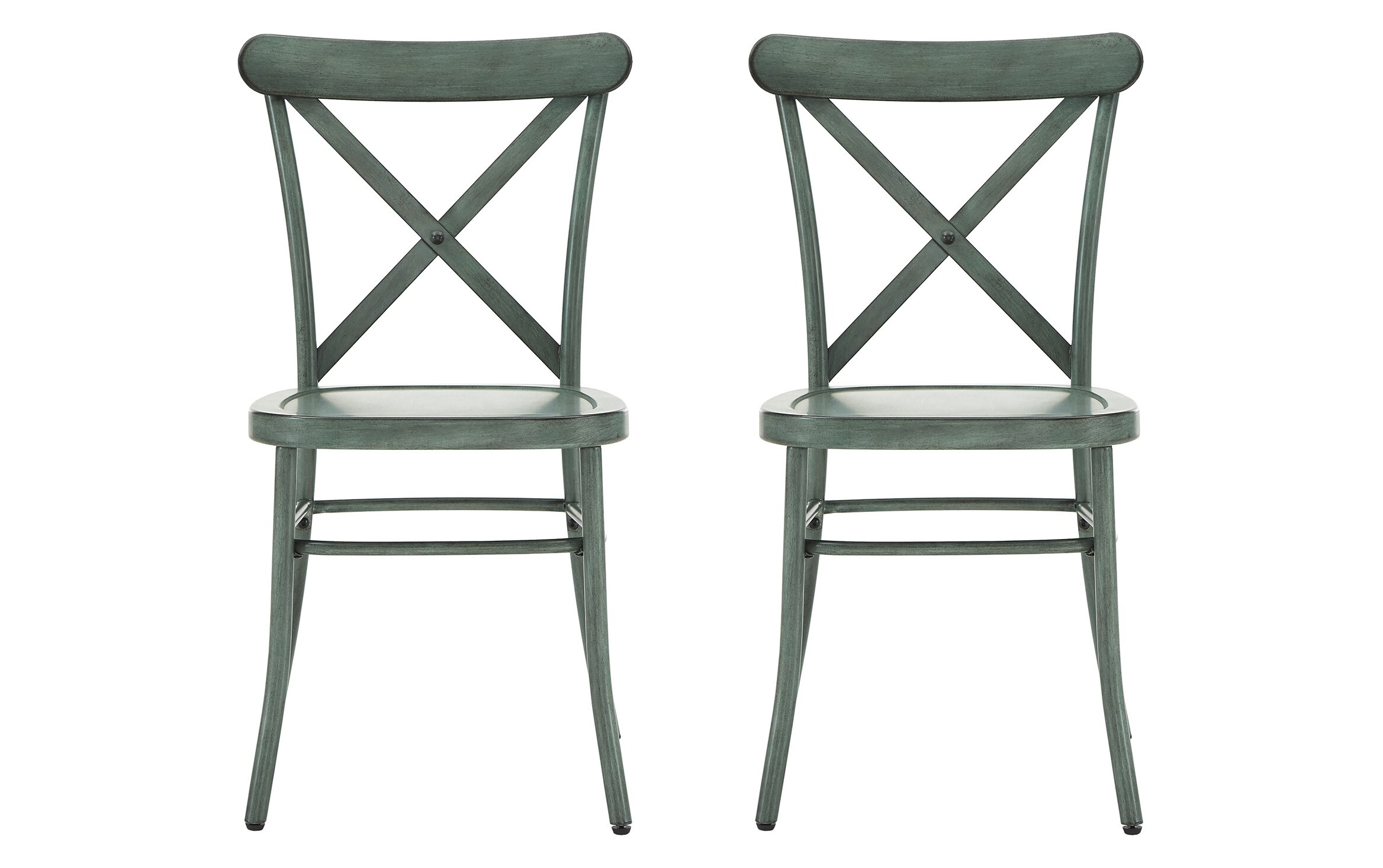 green metal dining chairs