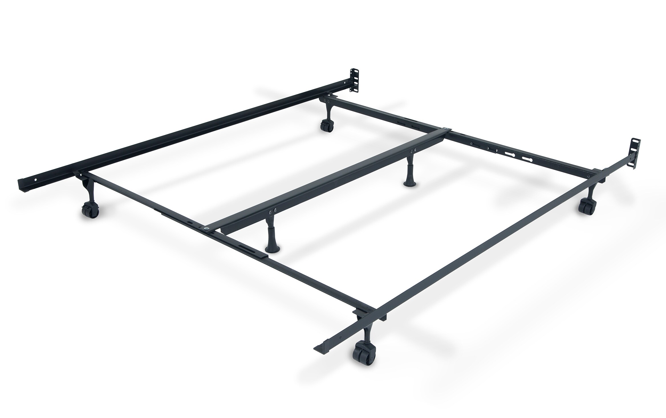 Queen King Bed Frame With Casters Bob, Bed Frame Glide Legs To Replace Wheels