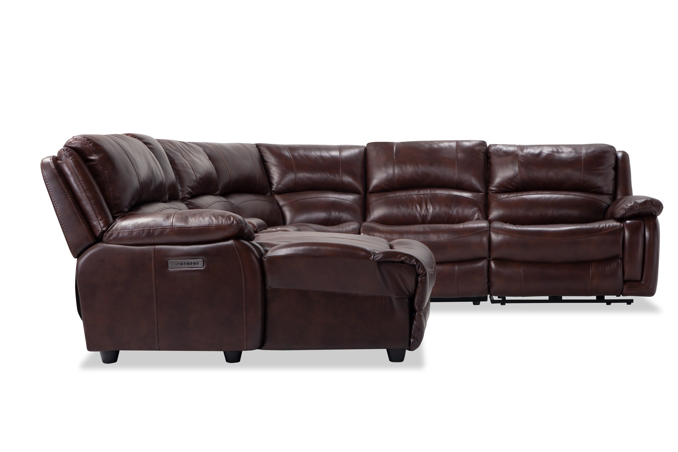 Titan Leather 6 Piece Power Reclining Right Arm Facing Sectional