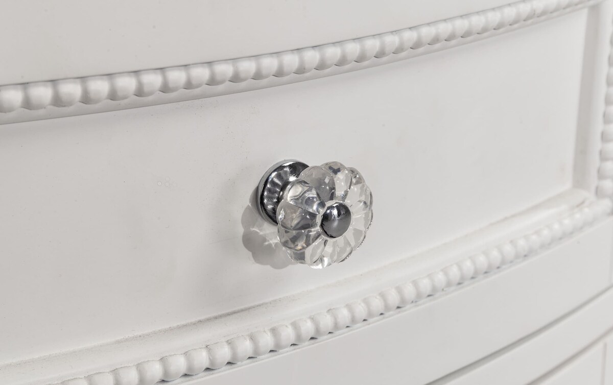 Madelyn White Nightstand with Lights white_finish