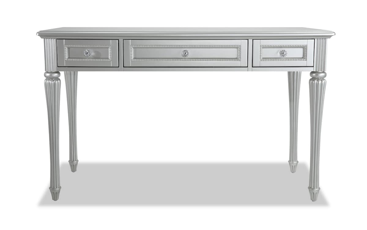 Madelyn Platinum 3 Drawer Desk Bob's Discount Furniture & Mattress Store