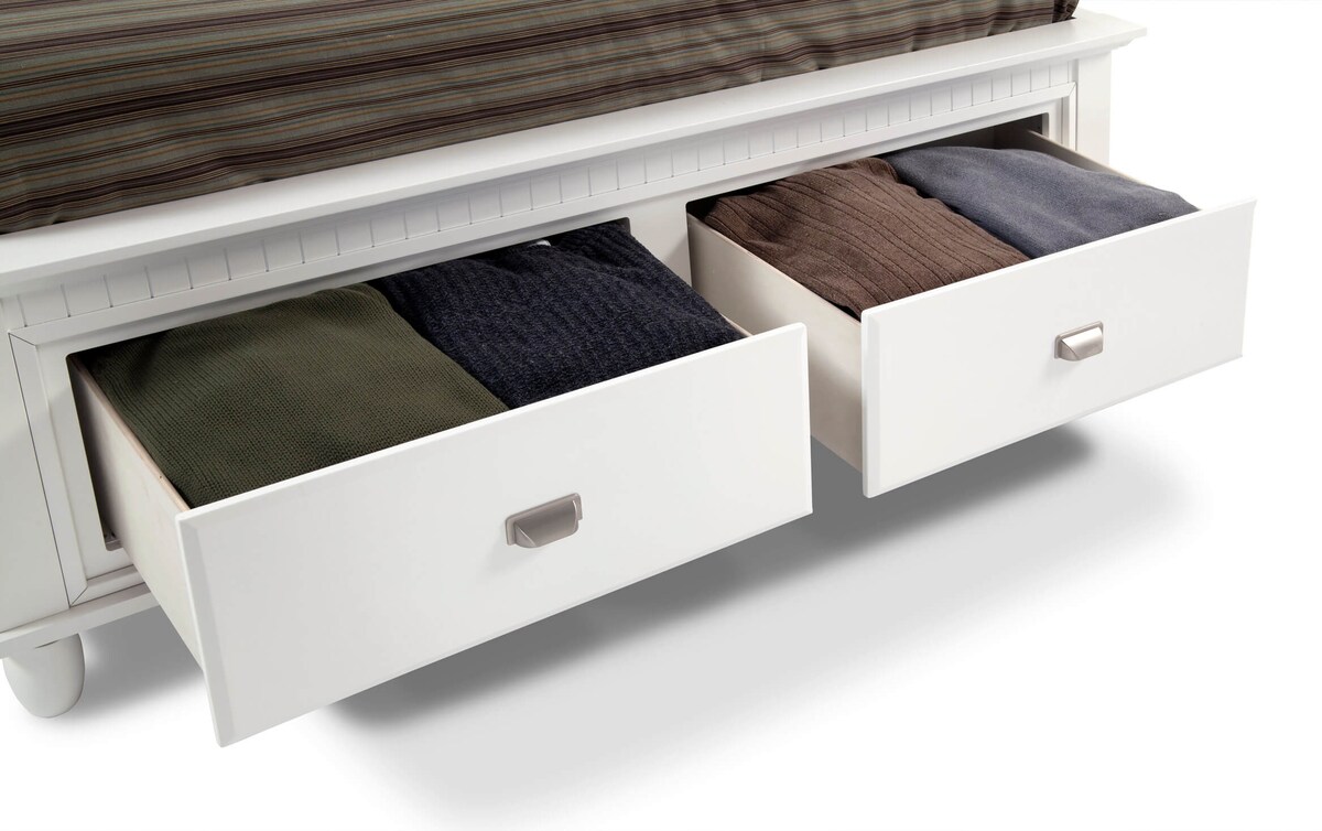 Spencer Queen White Storage Bed white_finish Bob's Discount