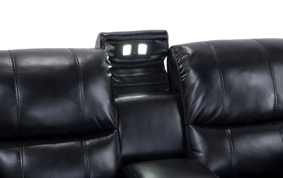 Avenger Black Power Reclining Console Loveseat black_color