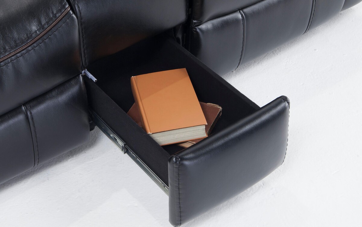 Avenger Black Power Reclining Console Loveseat black_color