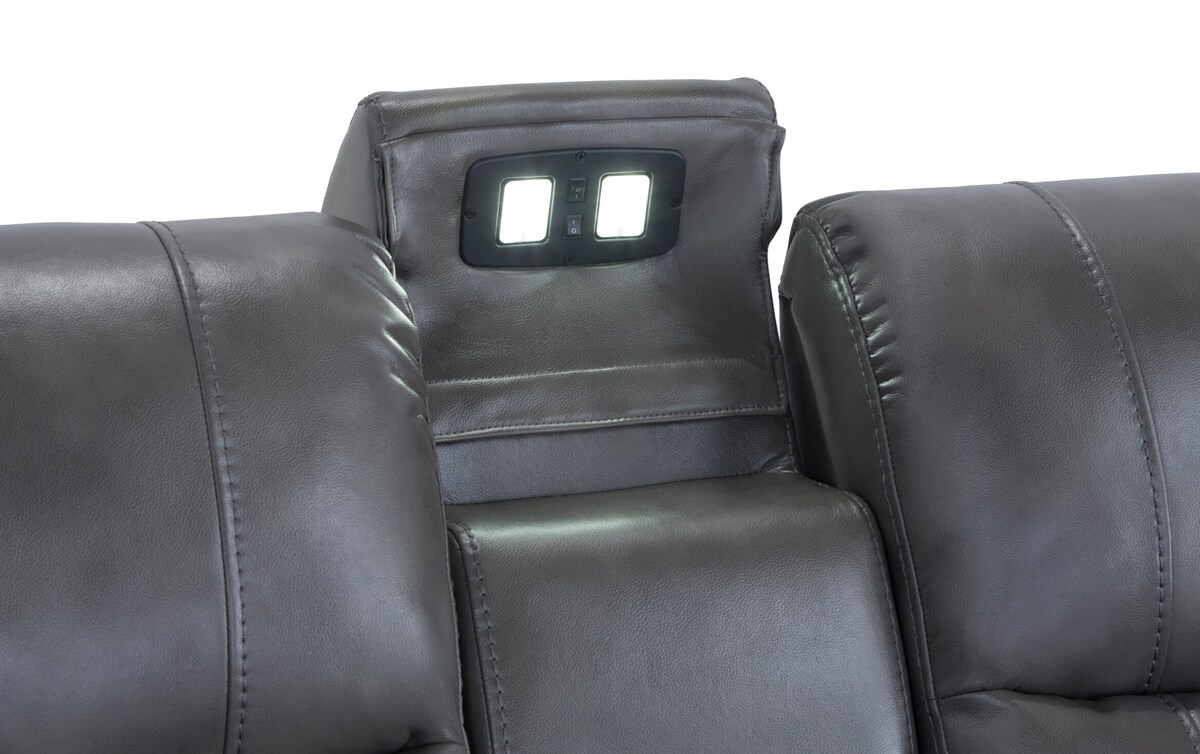 Avenger Gray Power Reclining Console Loveseat gray_color