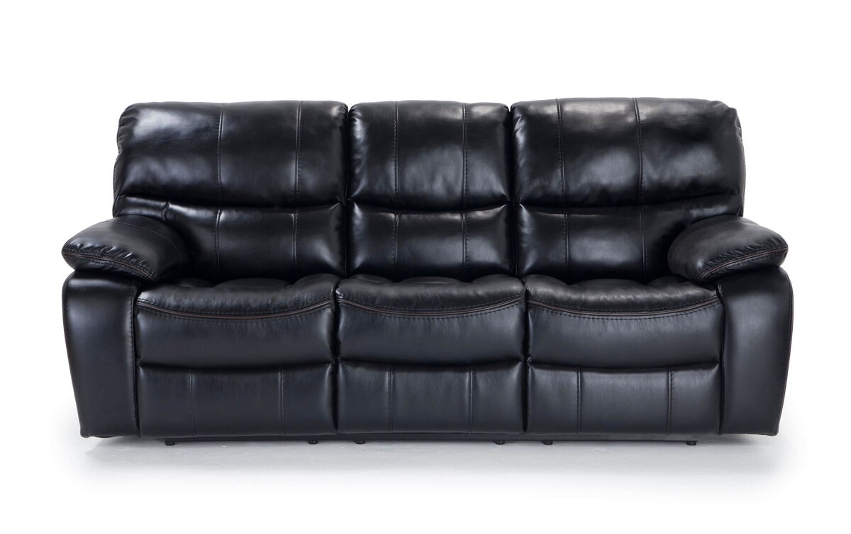 Avenger Black Power Reclining Sofa & Console Loveseat black_color