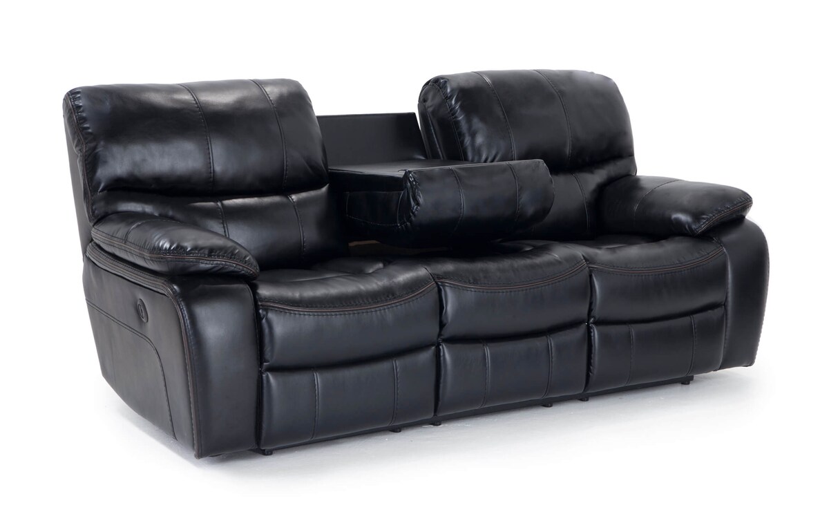 Avenger Black Power Reclining Sofa & Console Loveseat black_color