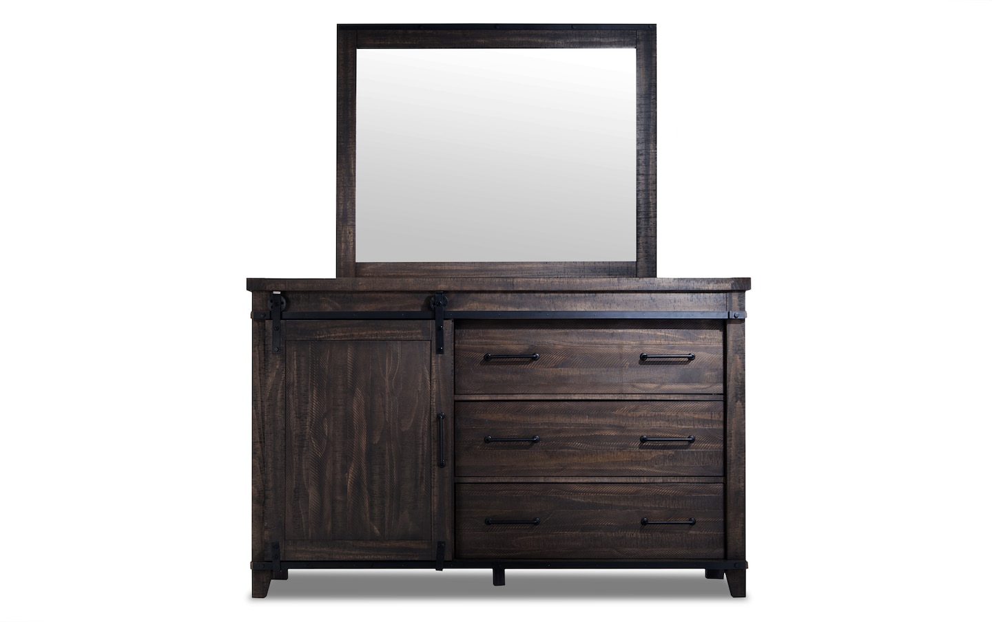 Montana Brown 5 Drawer Dresser & Mirror | Bobs Discount Furniture &  Mattress Store