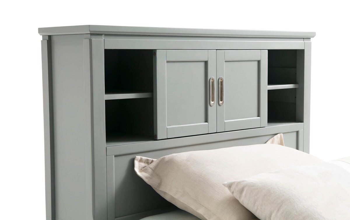 Chadwick Full Gray Bookcase Bed full