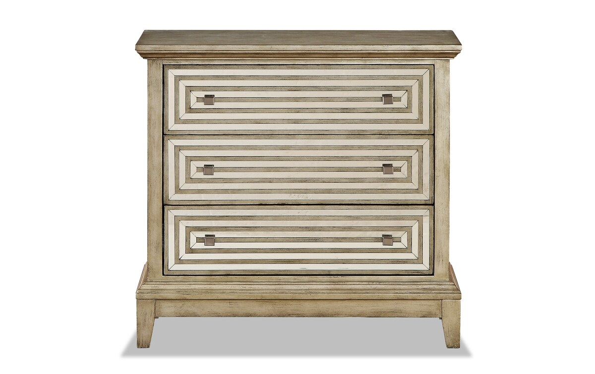 Metallic Three Drawer Chest Bob's Discount Furniture & Mattress Store