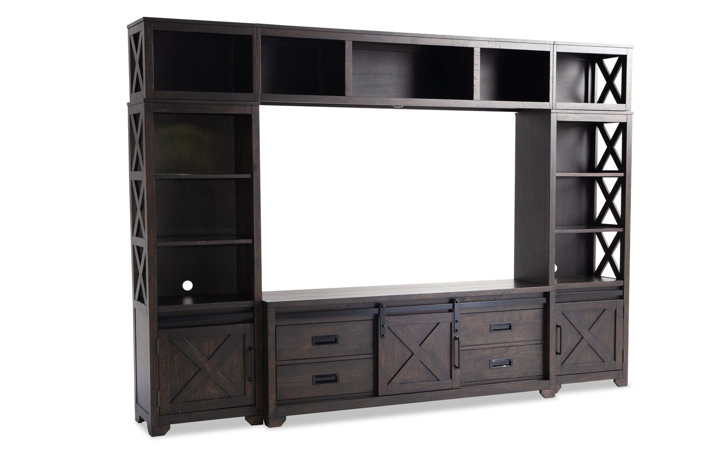 Montana 109 Espresso 4 Piece Storage Entertainment Center Bob s Discount Furniture Mattress Store