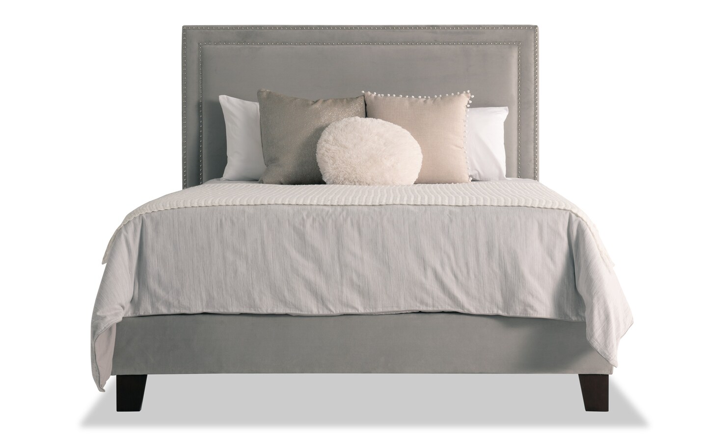 Tremont Queen Gray Upholstered Bed | Bob's Discount Furniture