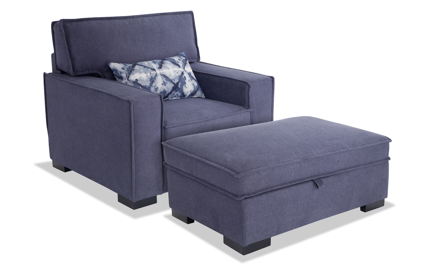 Playscape Denim Chair Storage Ottoman Bob s Discount Furniture Mattress Store