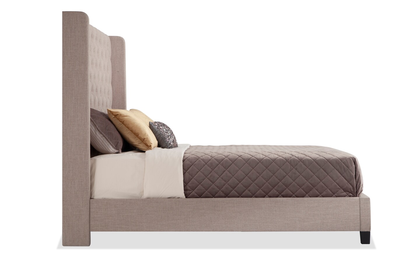 Emerson Queen Beige Upholstered Panel Bed