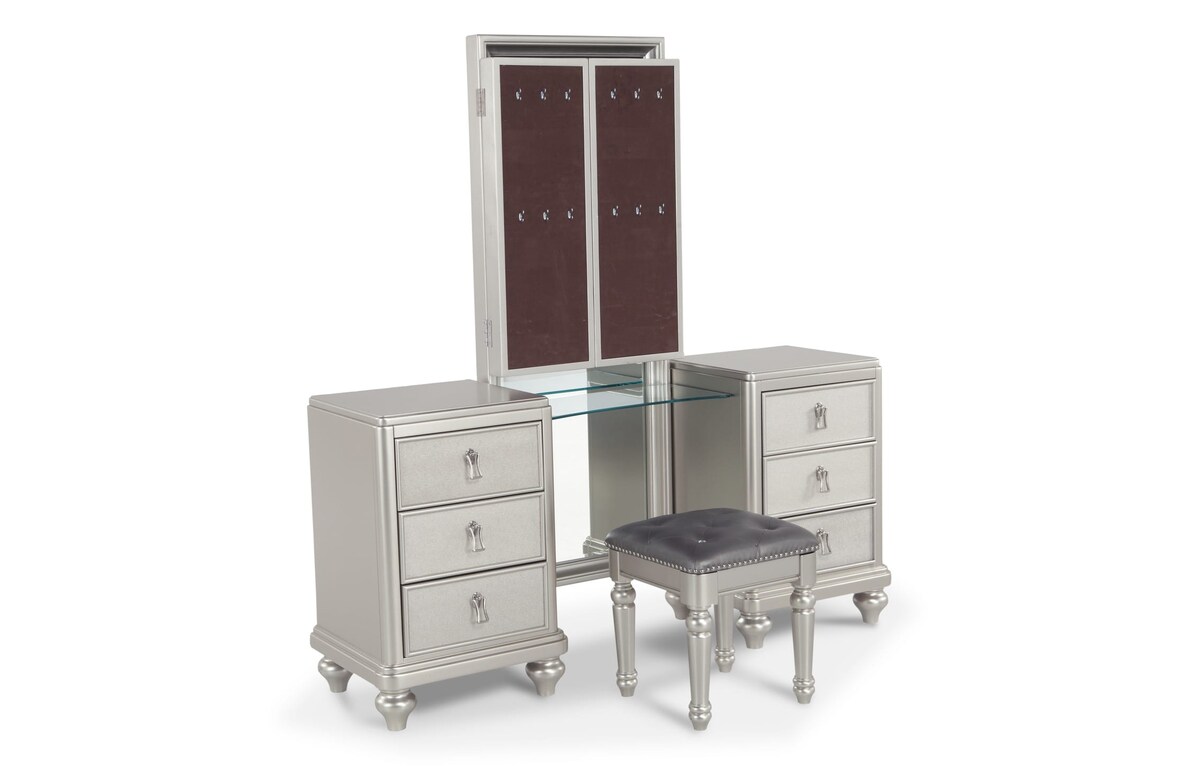 Diva II Vanity Set platinum_finish Bob's Discount Furniture