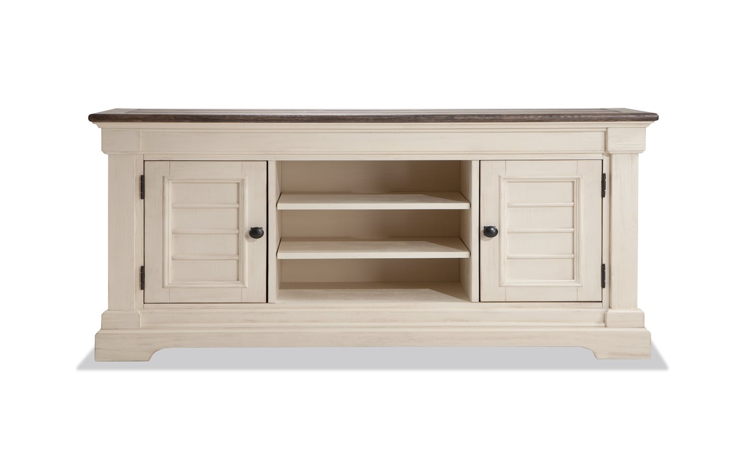 Laurel 64 White Gray Fully Assembled Storage TV Stand