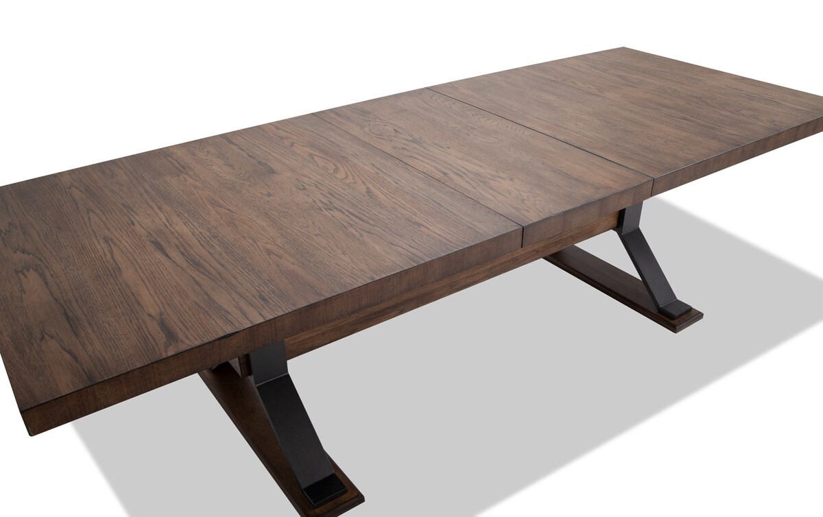 Lennox 6 Piece Dining Set with Bench & Upholstered Chairs brown_finish Bob's Discount