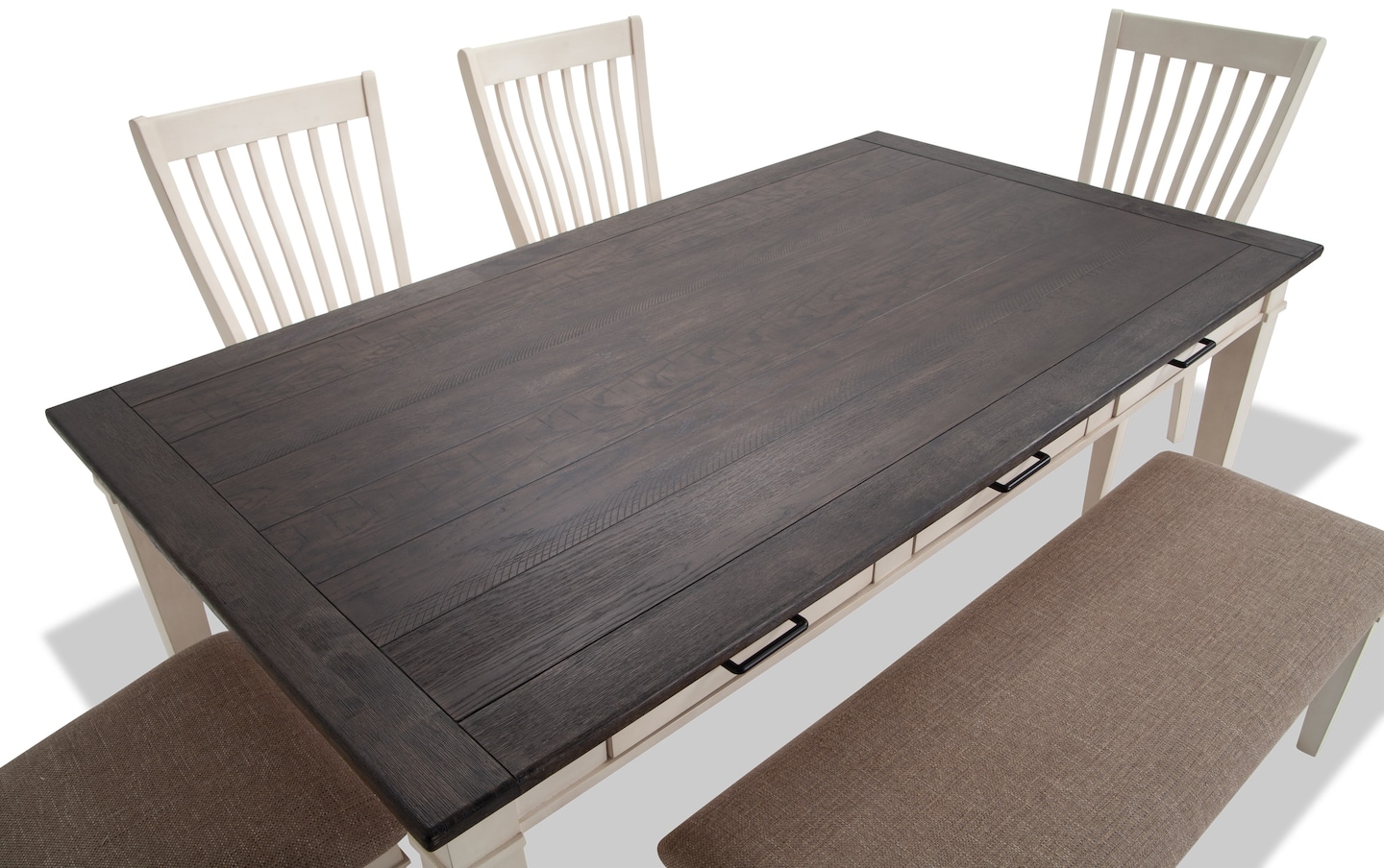 Montana 6 White Piece Dining Set with Storage Bench white_finish