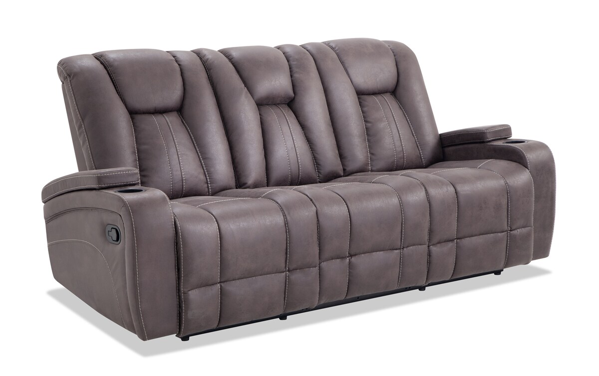 Viking Manual Reclining Sofa & Gliding Console Loveseat graphite_color