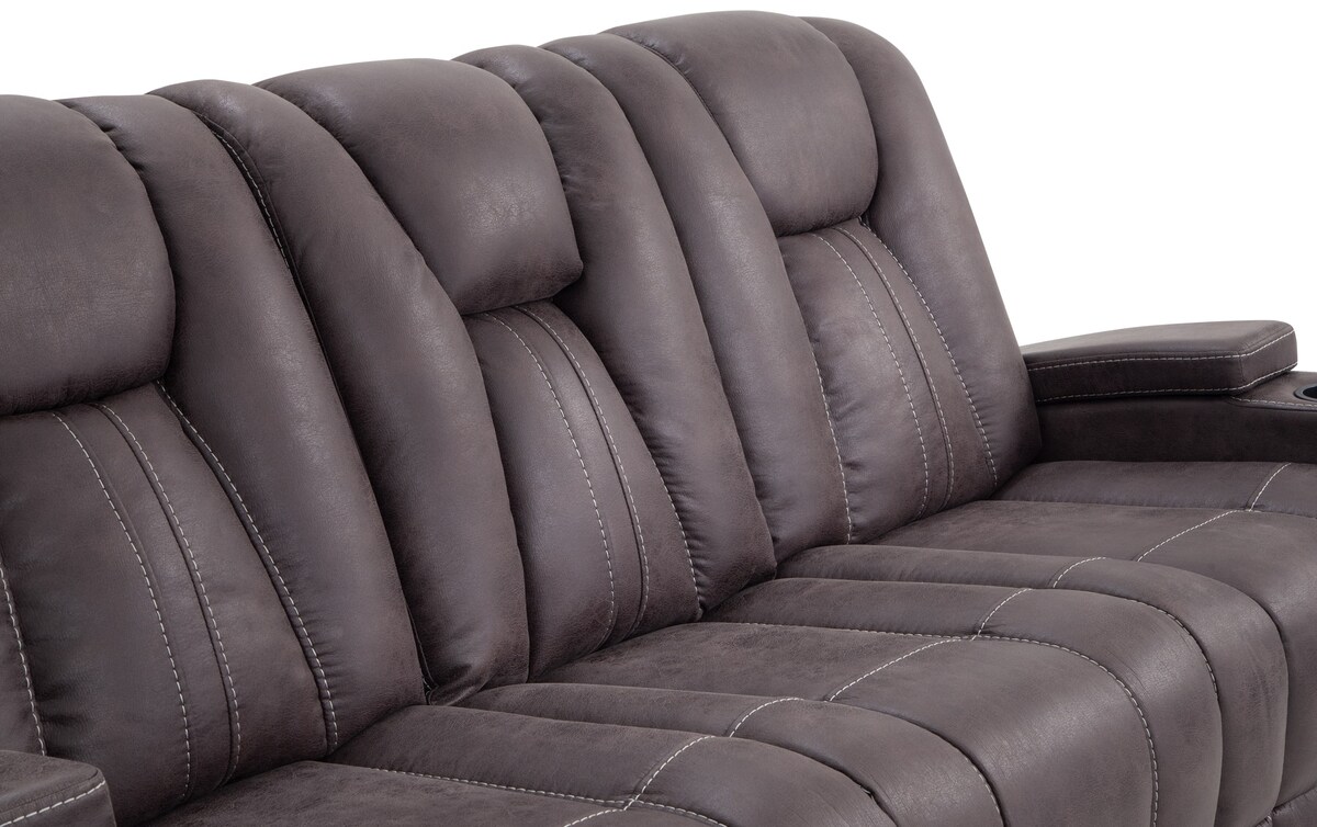 Viking Manual Reclining Sofa & Gliding Console Loveseat graphite_color