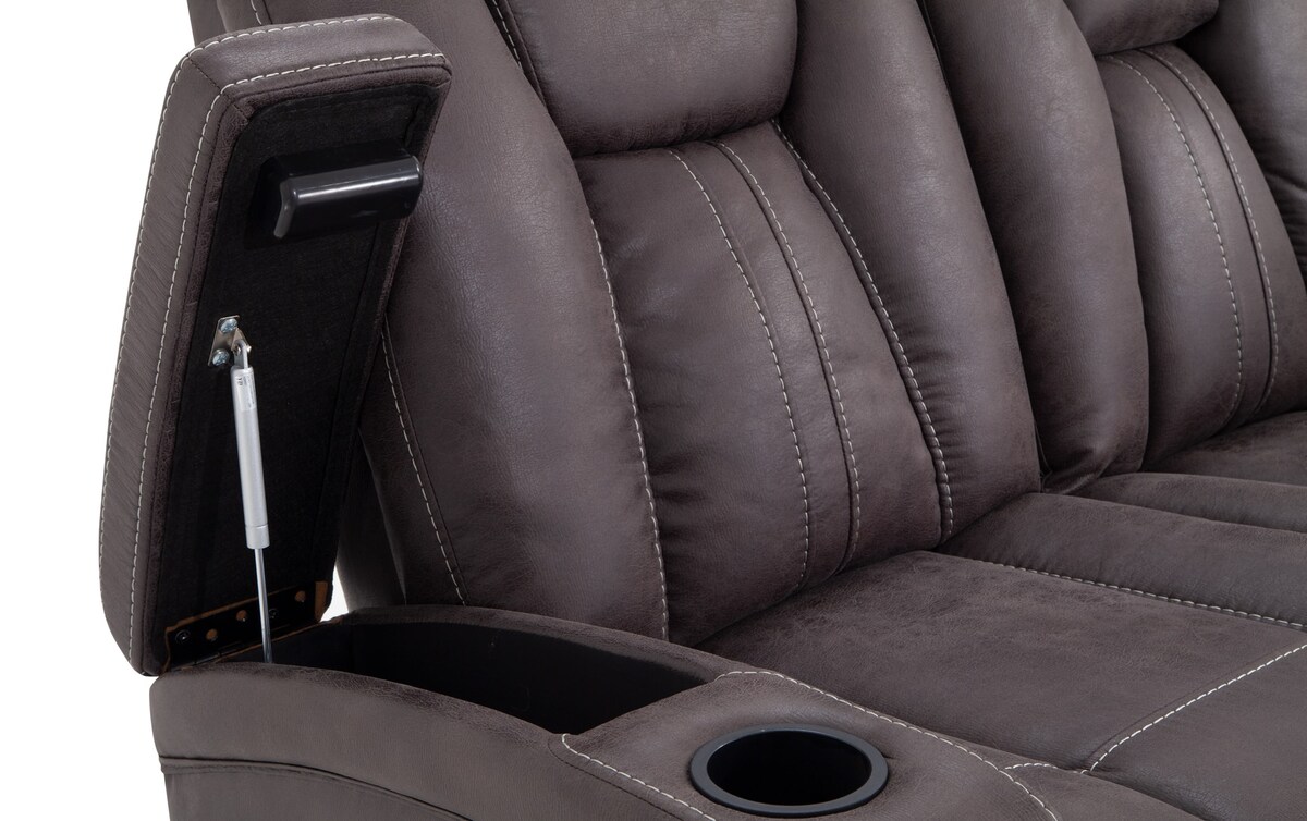 Viking Manual Reclining Sofa & Gliding Console Loveseat graphite_color