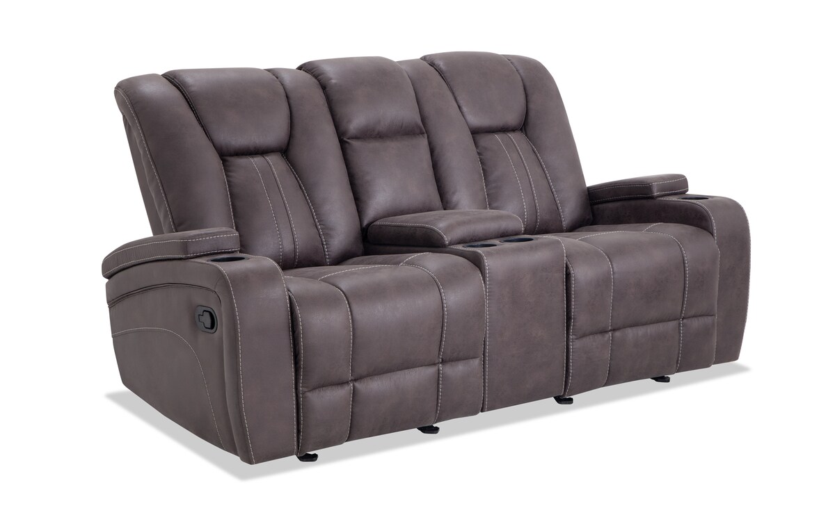 Viking Manual Reclining Sofa & Gliding Console Loveseat graphite_color