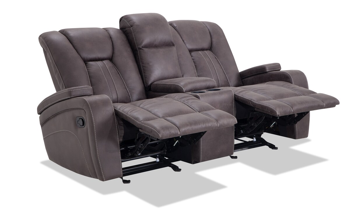 Viking Manual Reclining Sofa & Gliding Console Loveseat graphite_color
