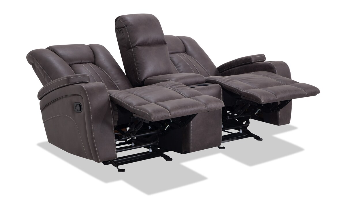 Viking Manual Reclining Sofa & Gliding Console Loveseat graphite_color