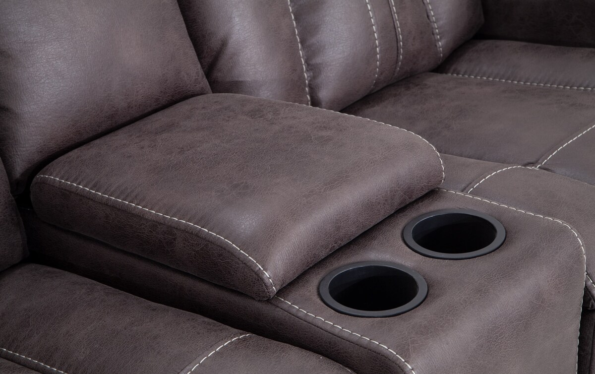 Viking Manual Reclining Sofa & Gliding Console Loveseat graphite_color