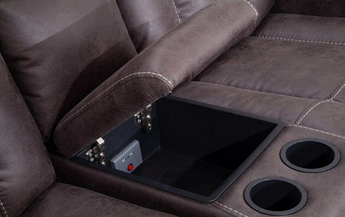 Viking Manual Reclining Sofa & Gliding Console Loveseat graphite_color