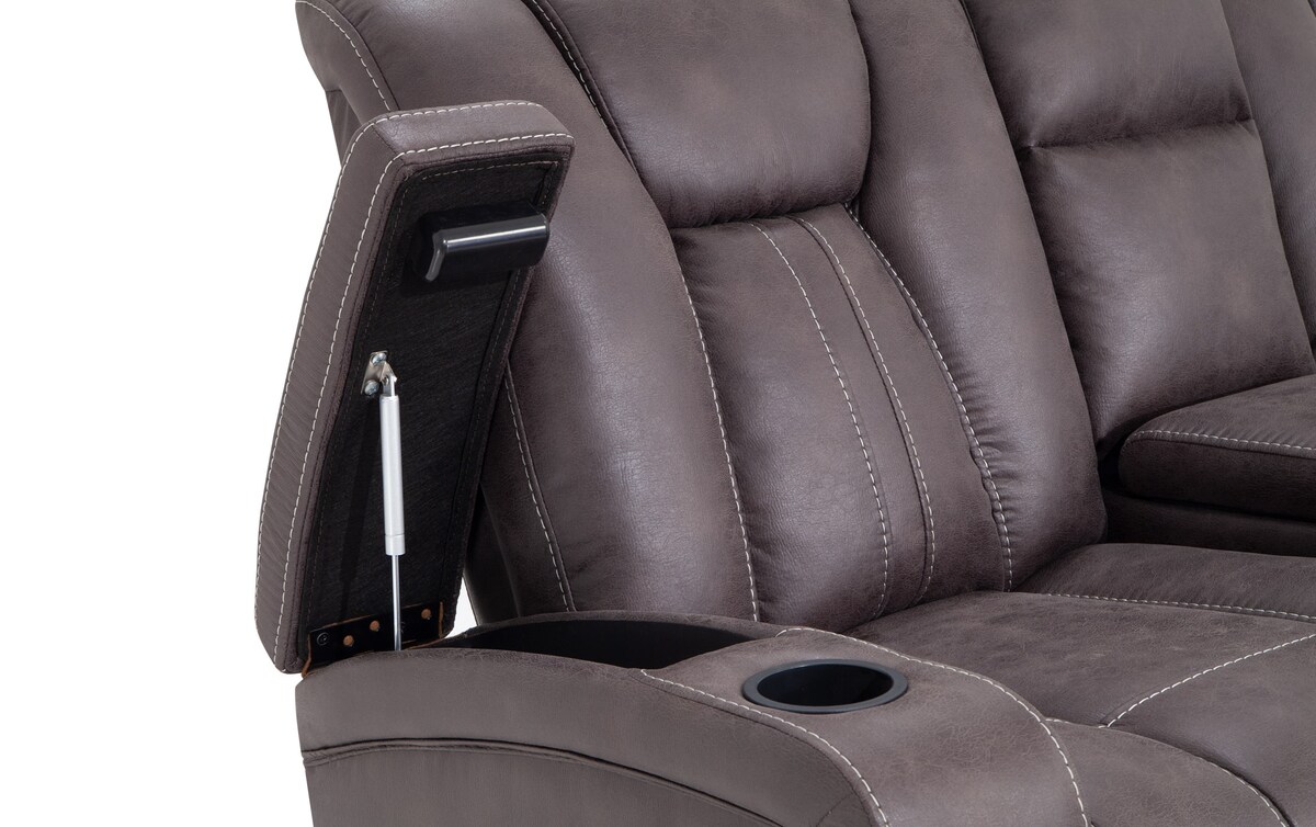 Viking Manual Reclining Sofa & Gliding Console Loveseat graphite_color