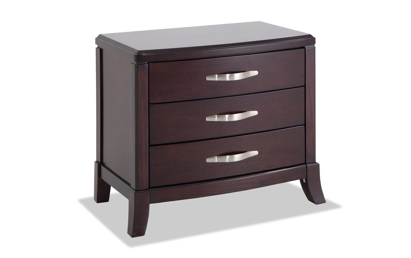 Elevations Espresso 3 Drawer Nightstand Bob s Discount Furniture Mattress Store