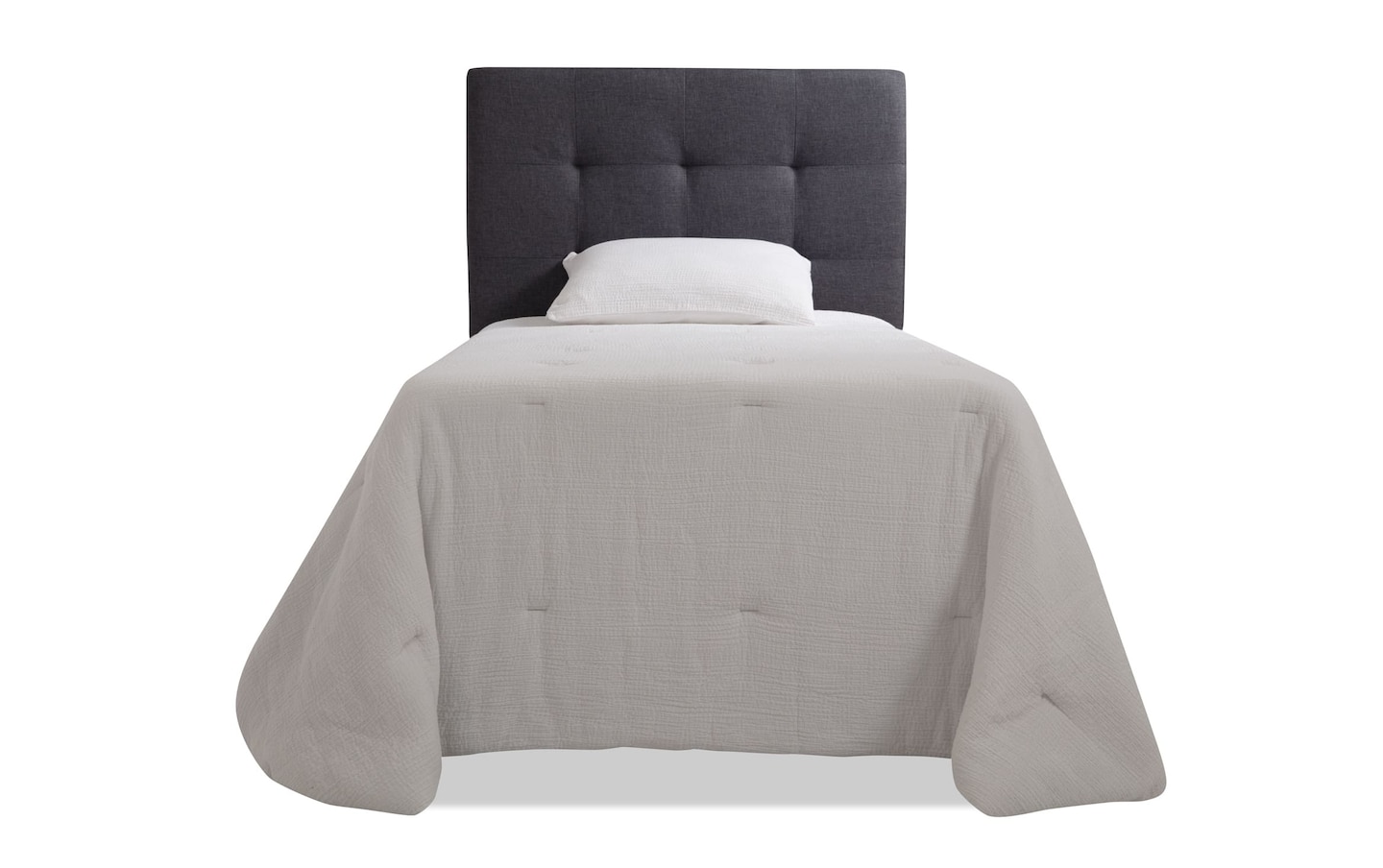 Aiden Twin Gray Upholstered Panel Headboard
