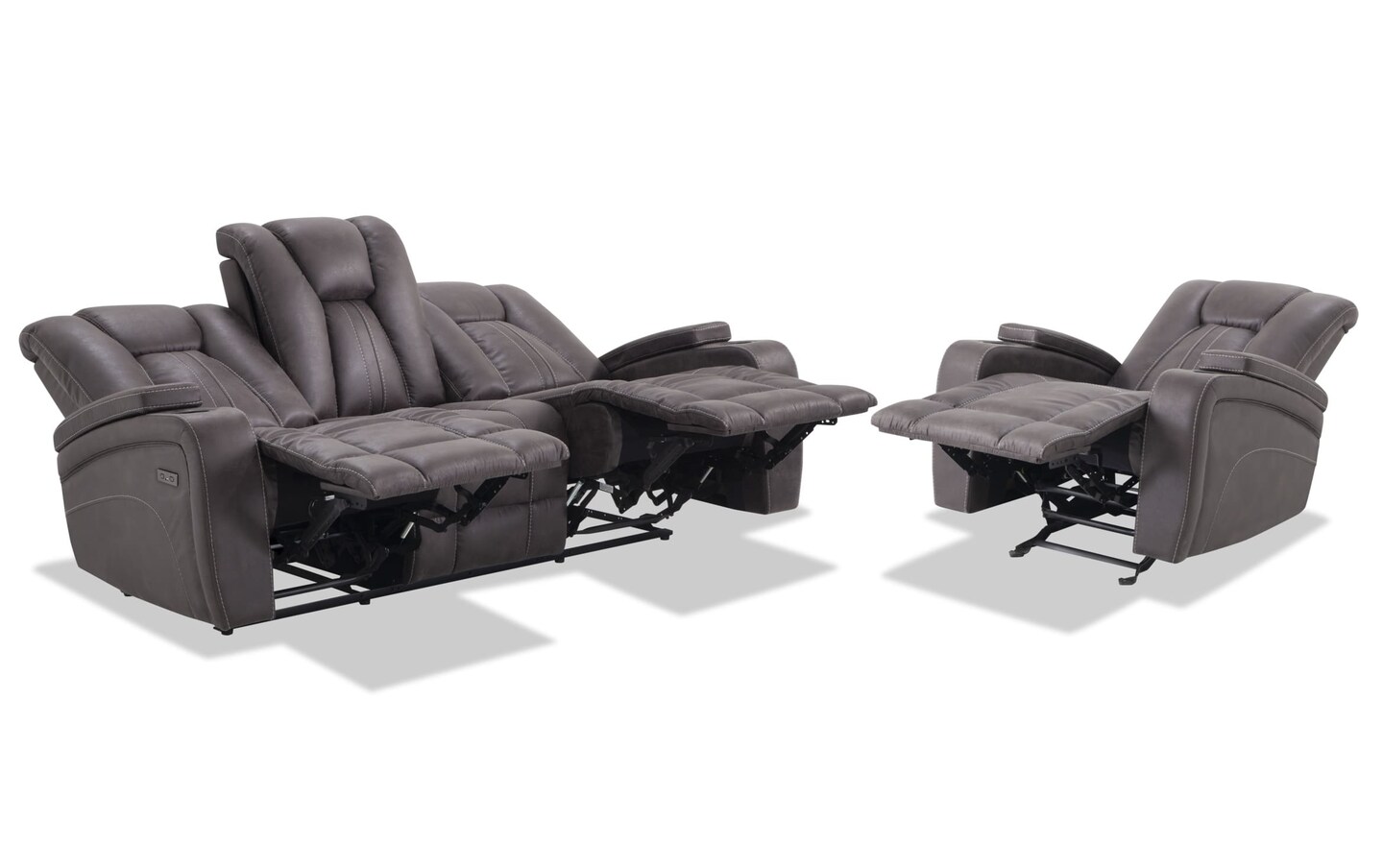 Viking Gray 83 Power Reclining Sofa Manual Gliding Recliner Bob s Discount Furniture Mattress Store