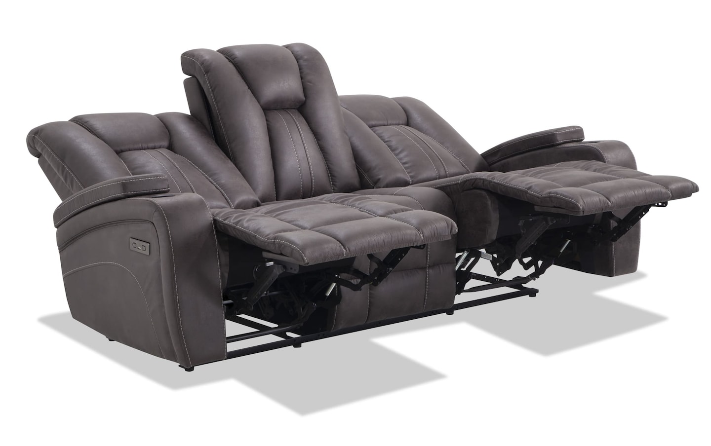 Viking Gray 83 Power Reclining Sofa Manual Gliding Recliner Bob s Discount Furniture Mattress Store
