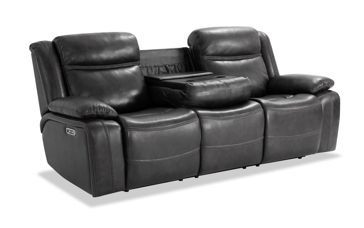 Bobs furniture leather recliner sofa sales