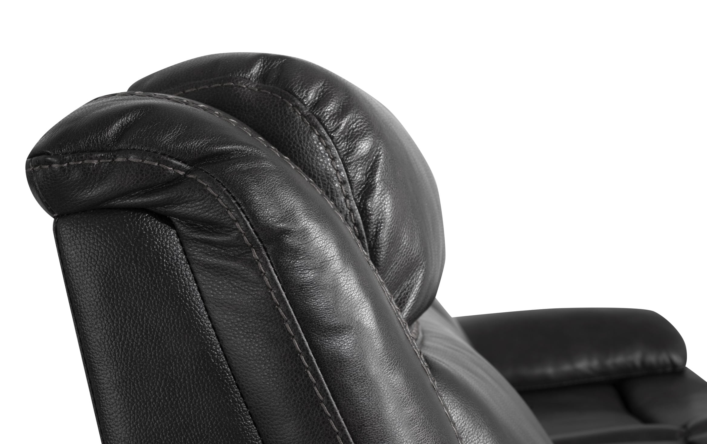 Trailblazer Gray Leather Power Reclining Sofa & Power Recliner gray