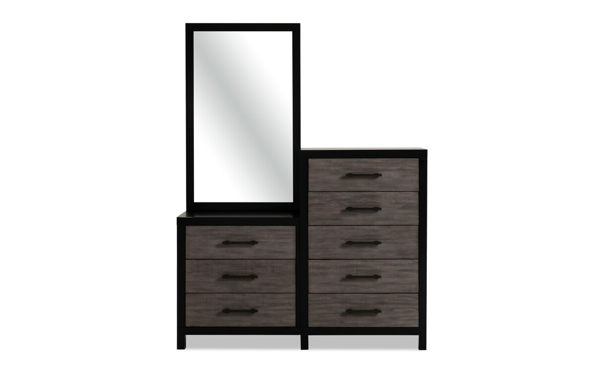 Fusion Black & Gray Queen Bedroom Set queen Bob's Discount Furniture & Mattress Stores