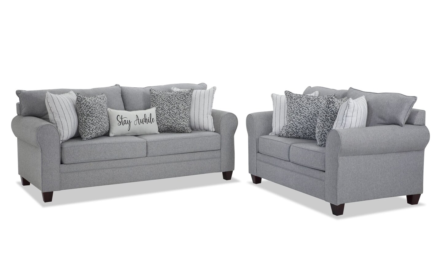 Laurel Gray 85 Sofa 65 Loveseat