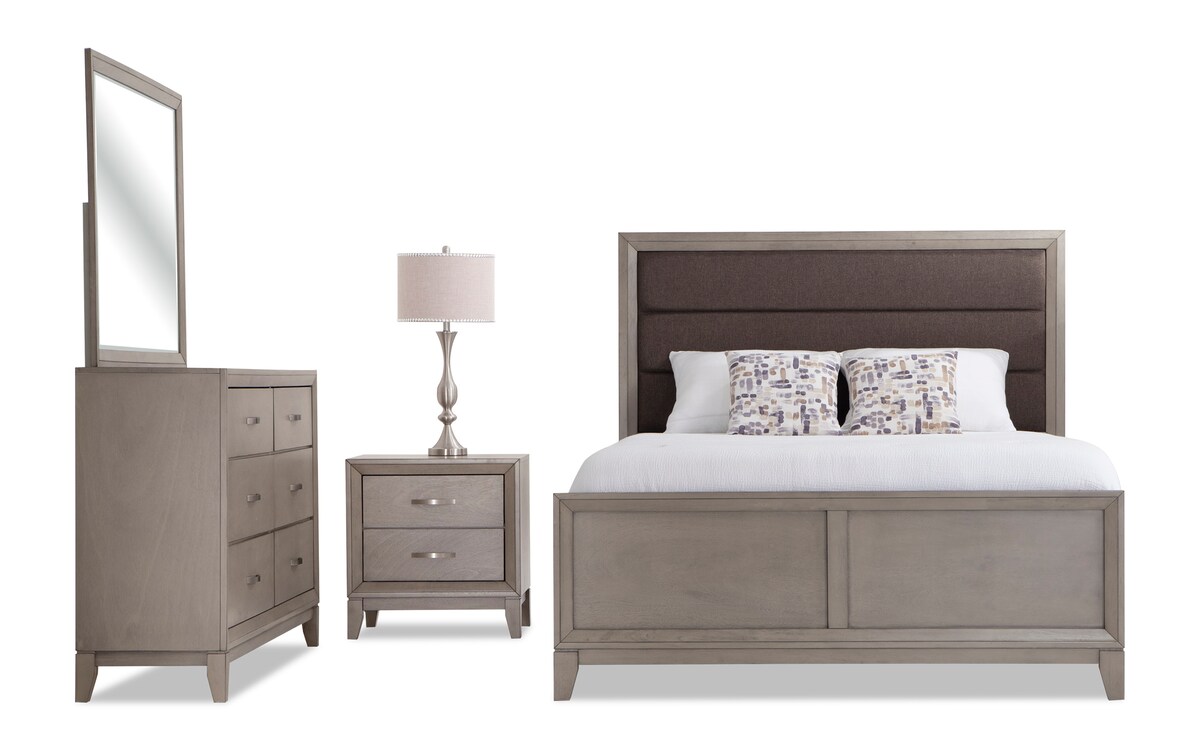 Tremont 4 Piece Queen Gray Bedroom Set Bob's Discount Furniture