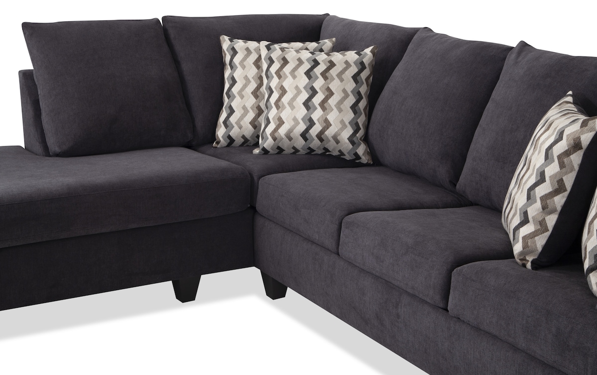 Virgo Charcoal 2 Piece Left Arm Facing Sectional charcoal_color Bob