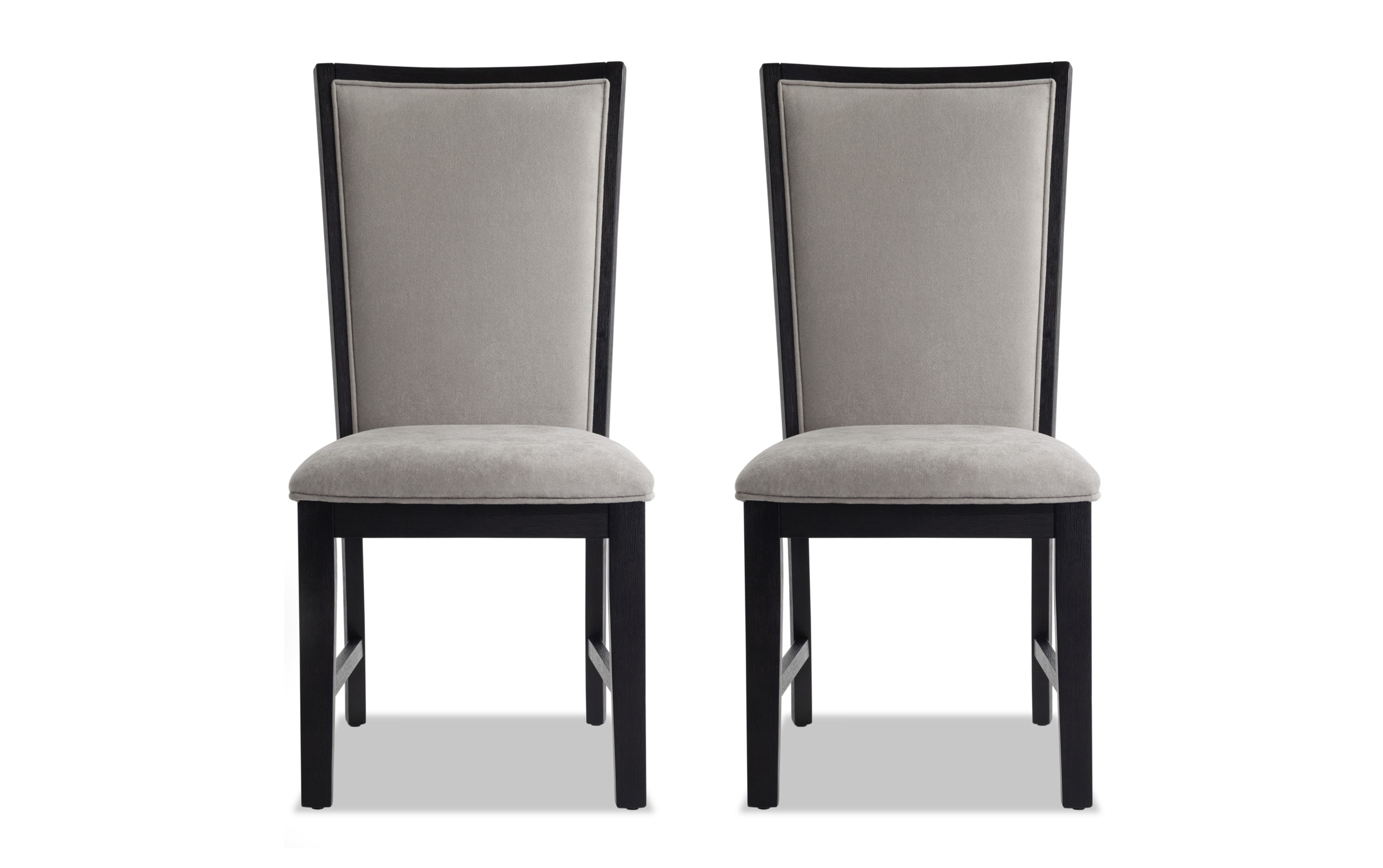 Cosmopolitan Gray & Black Solid Back Dining Chair (Set of 2) Bob's
