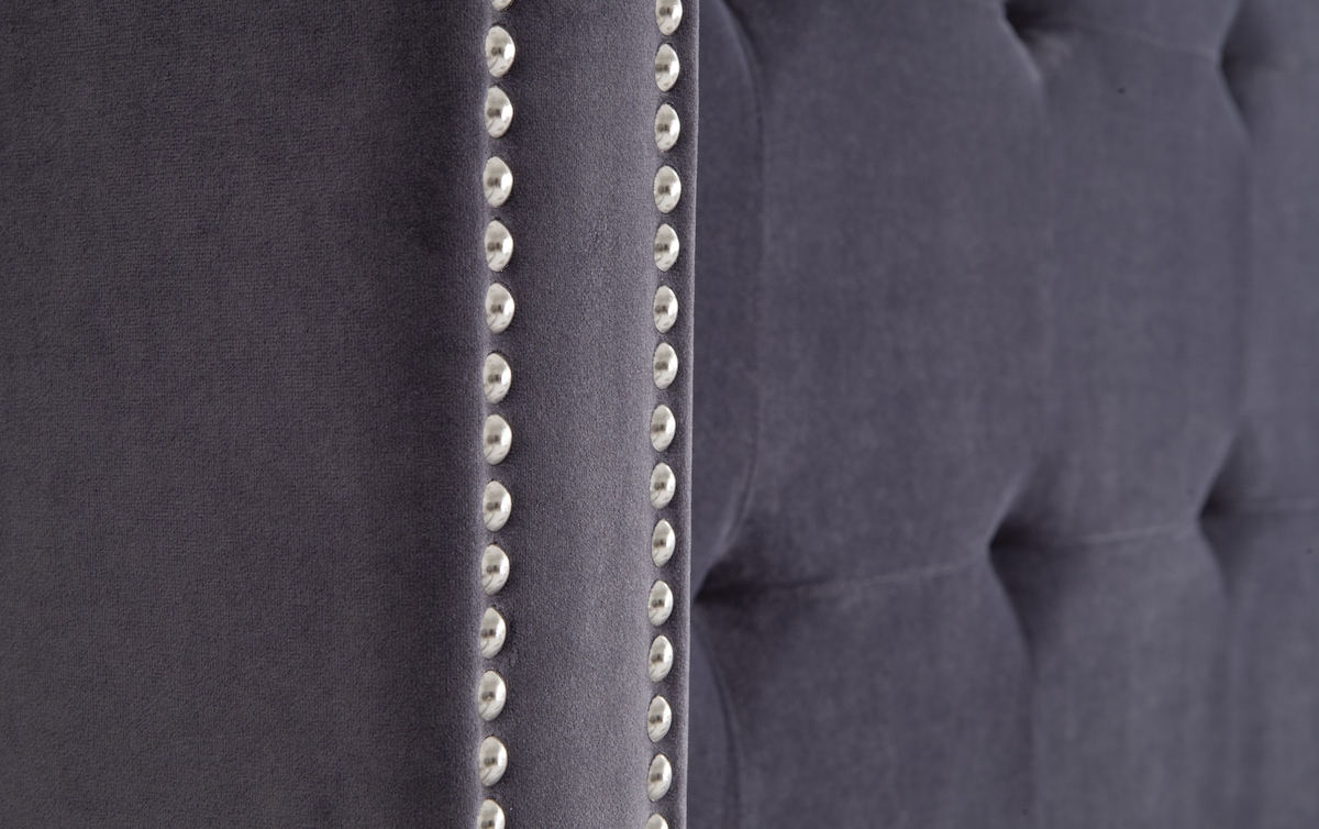 Preston Queen Gray Upholstered Bed gray_color Bob's Discount