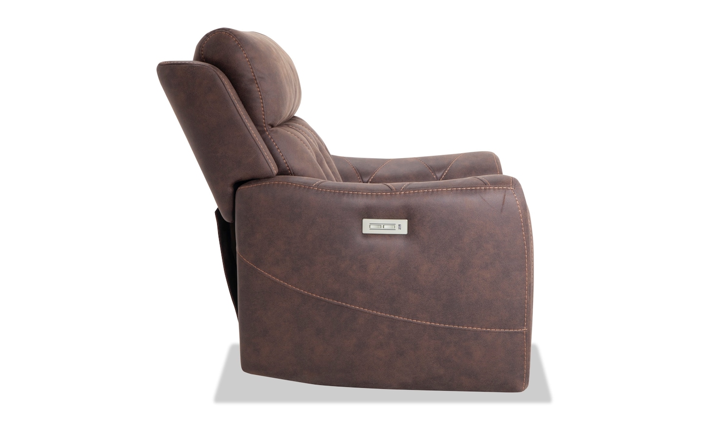 Trevor Triple Power Recliner Genuine Leather Glider Rock Chair Lumbar  Support