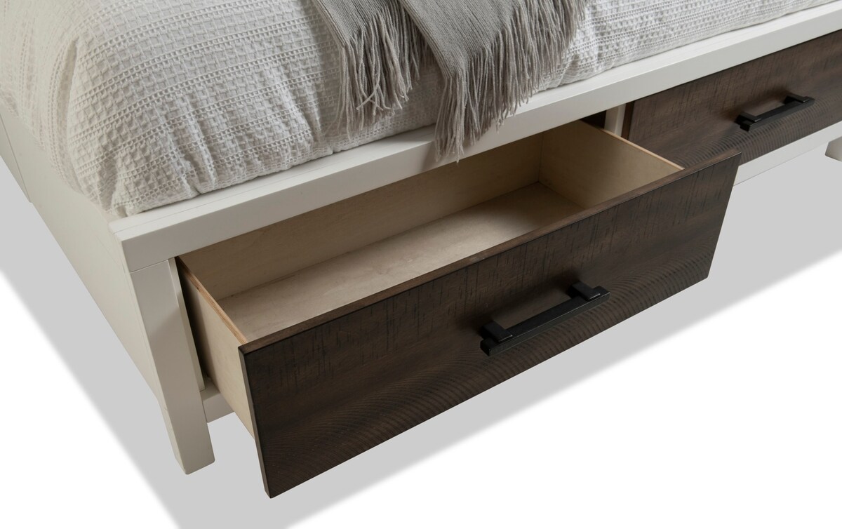 Fusion Full White & Brown Bookcase Storage Bed full Bob