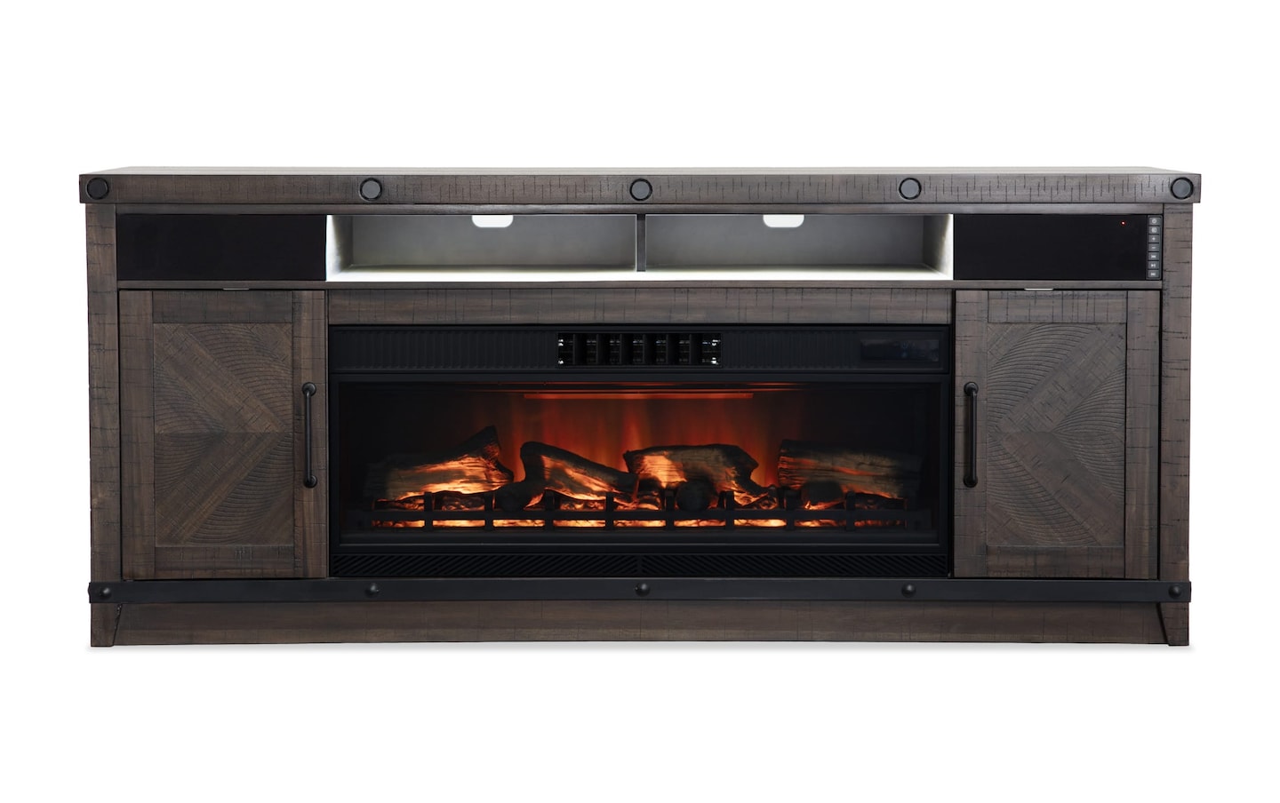 Sonoma 74.6 Espresso Fully Assembled Electric Fireplace and TV Stand