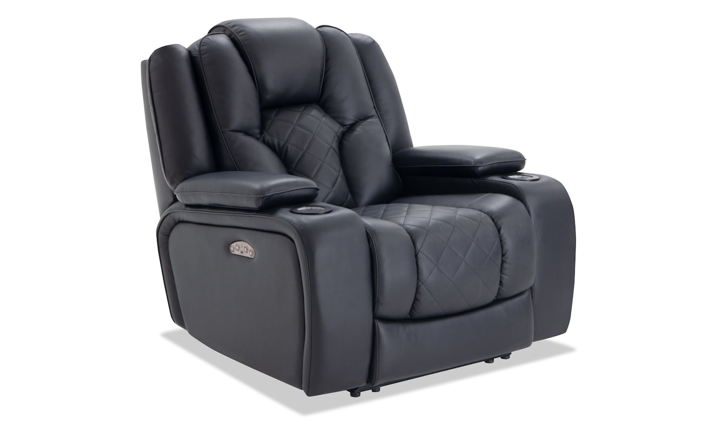 Panther Black Leather Power Recliner | black_color | Bob's Discount ...